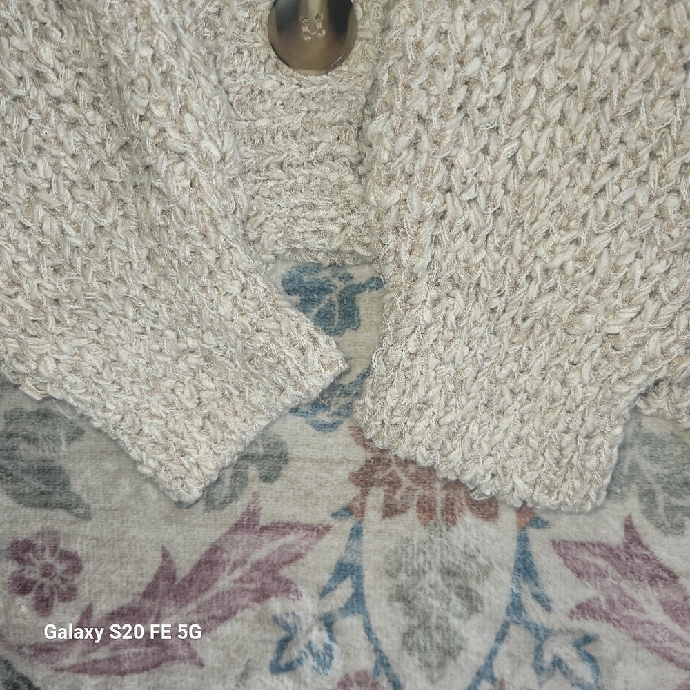 BKE Beige Distressed Grunge Sttle Cream Cardigan - Picture 5 of 7